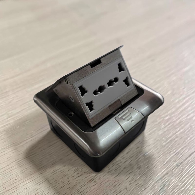 Hộp điện âm sàn Novalink màu bạc NV-FS3S cao cấp